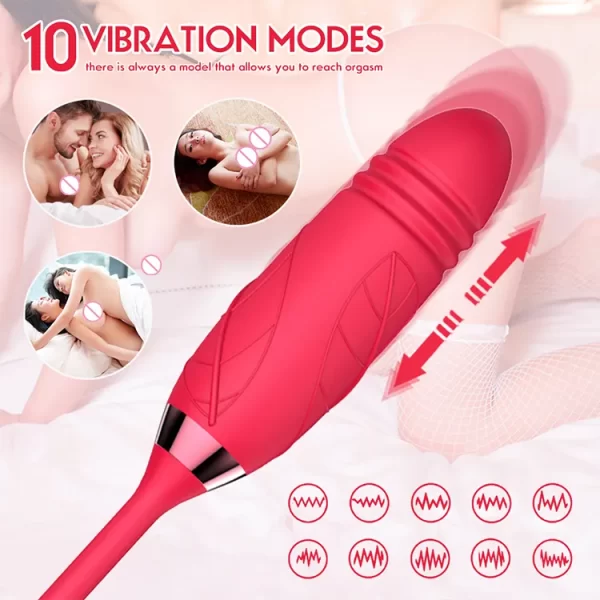 Rose Sucking Vibrator With Dildo AS-A06 - Image 4