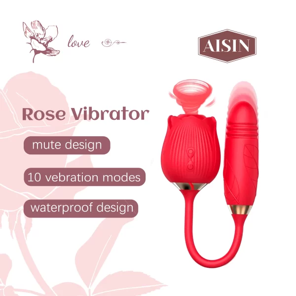 Rose Sucking Vibrator With Dildo AS-A06 - Image 7